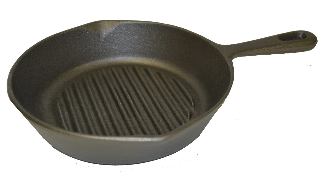 Cast Iron Ribbed Round Skillet 10.5" - Pack of 6
