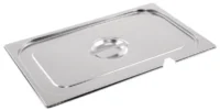Stainless Steel 1/1 Gastronorm Container Notched Lid - Pack of 6