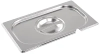 Stainless Steel 1/4 Gastronorm Container Notched Lid - Pack of 6