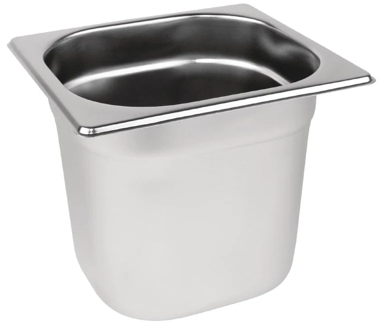 Stainless Steel 1/6 Gastronorm Container 2.2L - Pack of 6