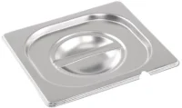 Stainless Steel 1/3 Gastronorm Container Notched Lid - Pack of 6