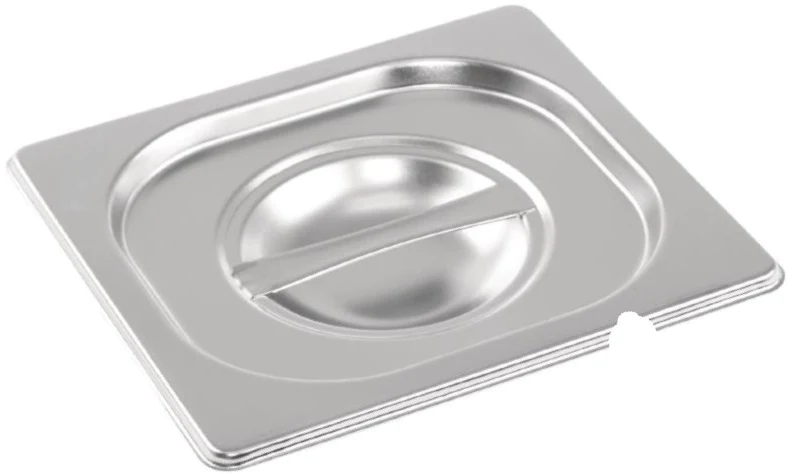 Stainless Steel 1/3 Gastronorm Container Notched Lid - Pack of 6