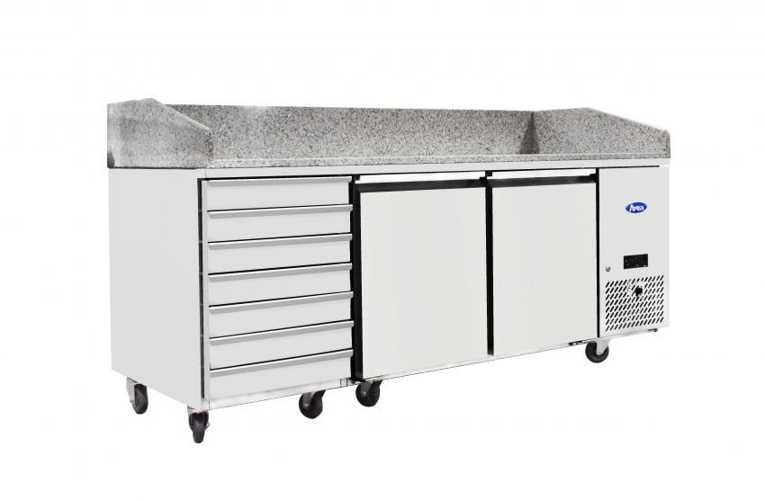 Atosa Marble Top Pizza Prep Counter With Drawers - 2 Door