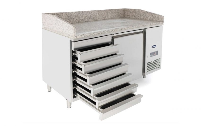 Atosa Marble Top Pizza Prep Counter With Drawers - 1 Door