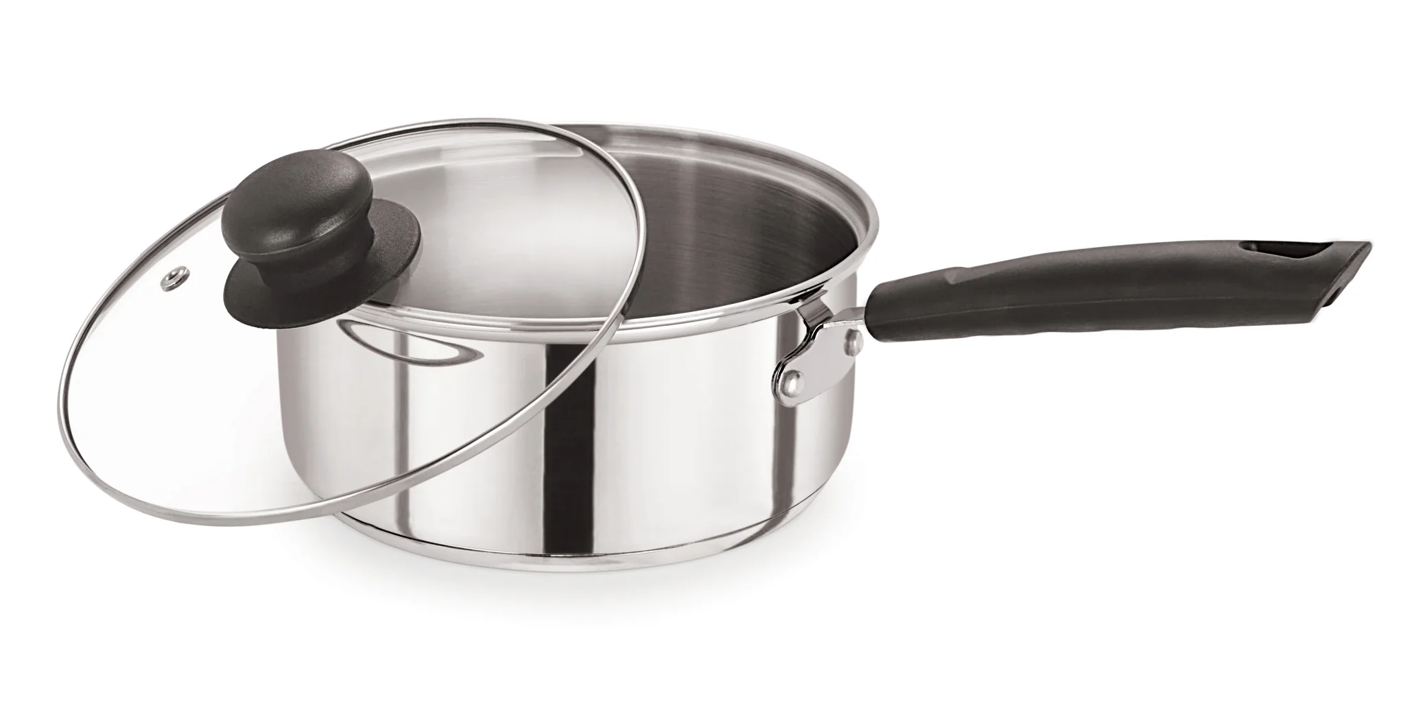 Stainless Steel Saucepan with Glass Lid 18cm/2L - Pack of 6 - Image 2