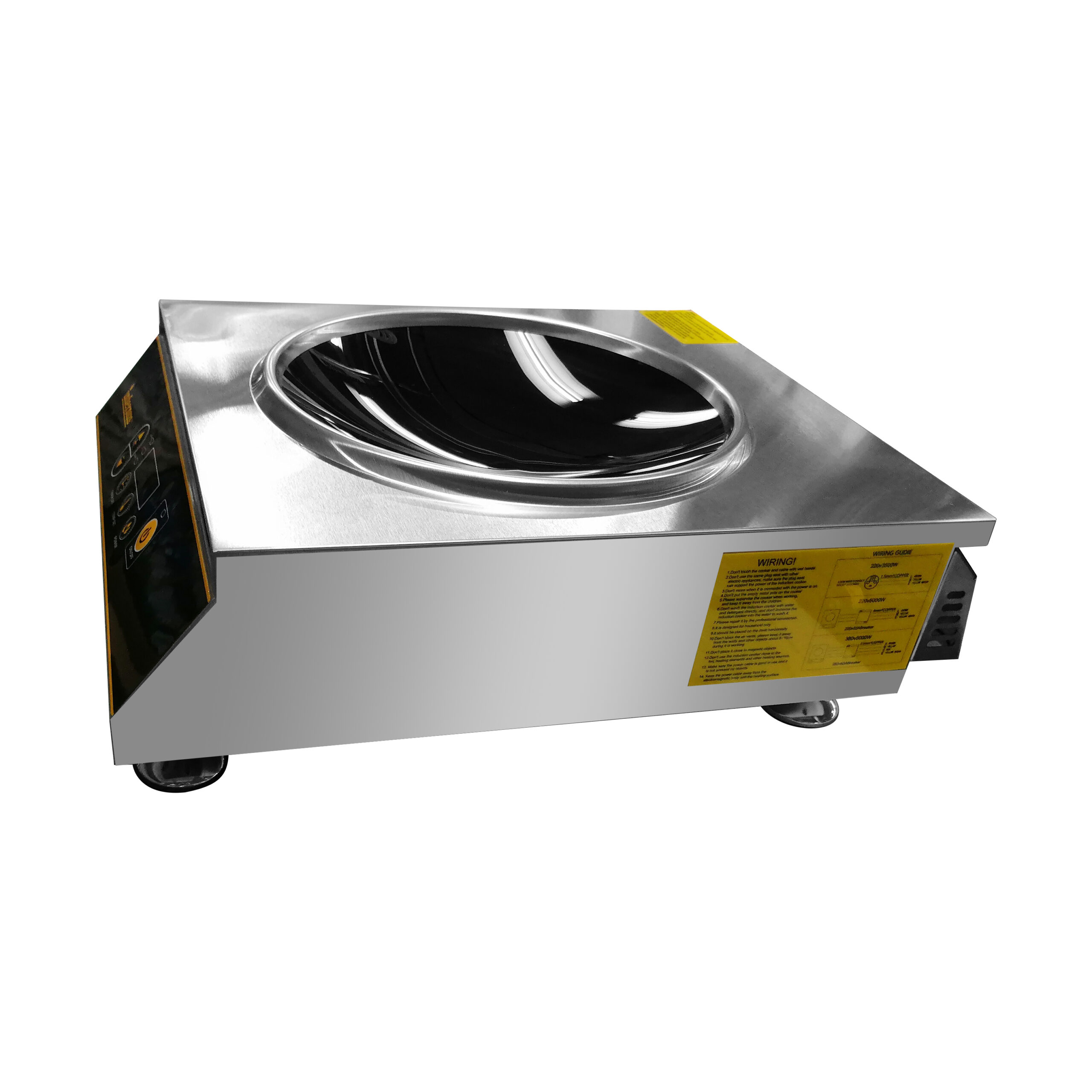 Side view of the Infernus INF-IC35B 3kW induction wok cooker