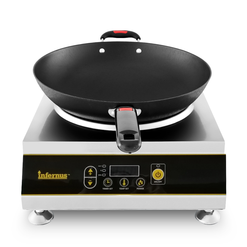 Infernus INF-IC35B commercial induction wok cooker in a professional kitchen