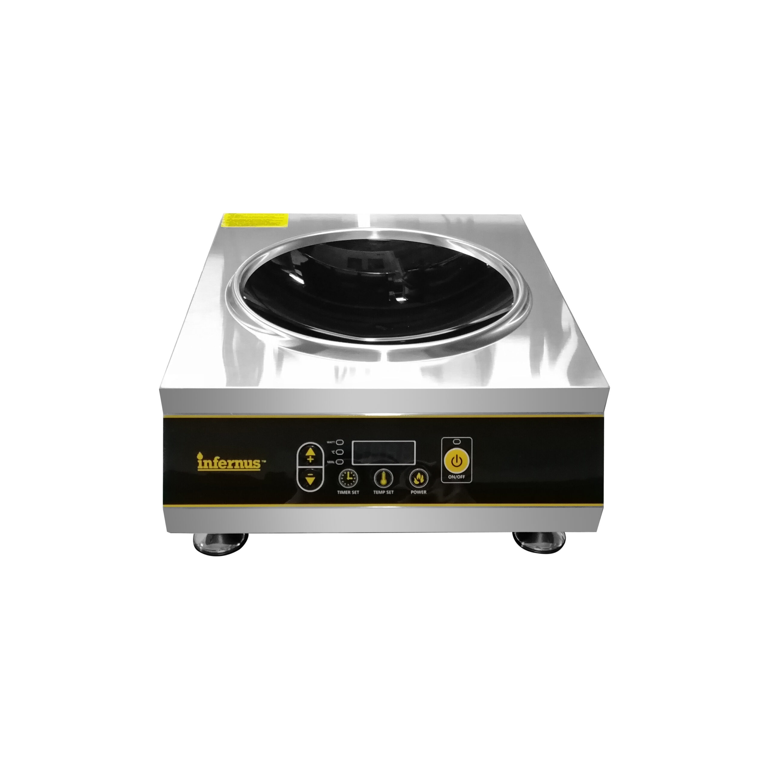 Front view of the Infernus INF-IC35B commercial induction hob with digital controls